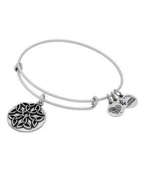 NWT! Alex and Ani Endless Knot Charm Bangle Bracelet - Silver